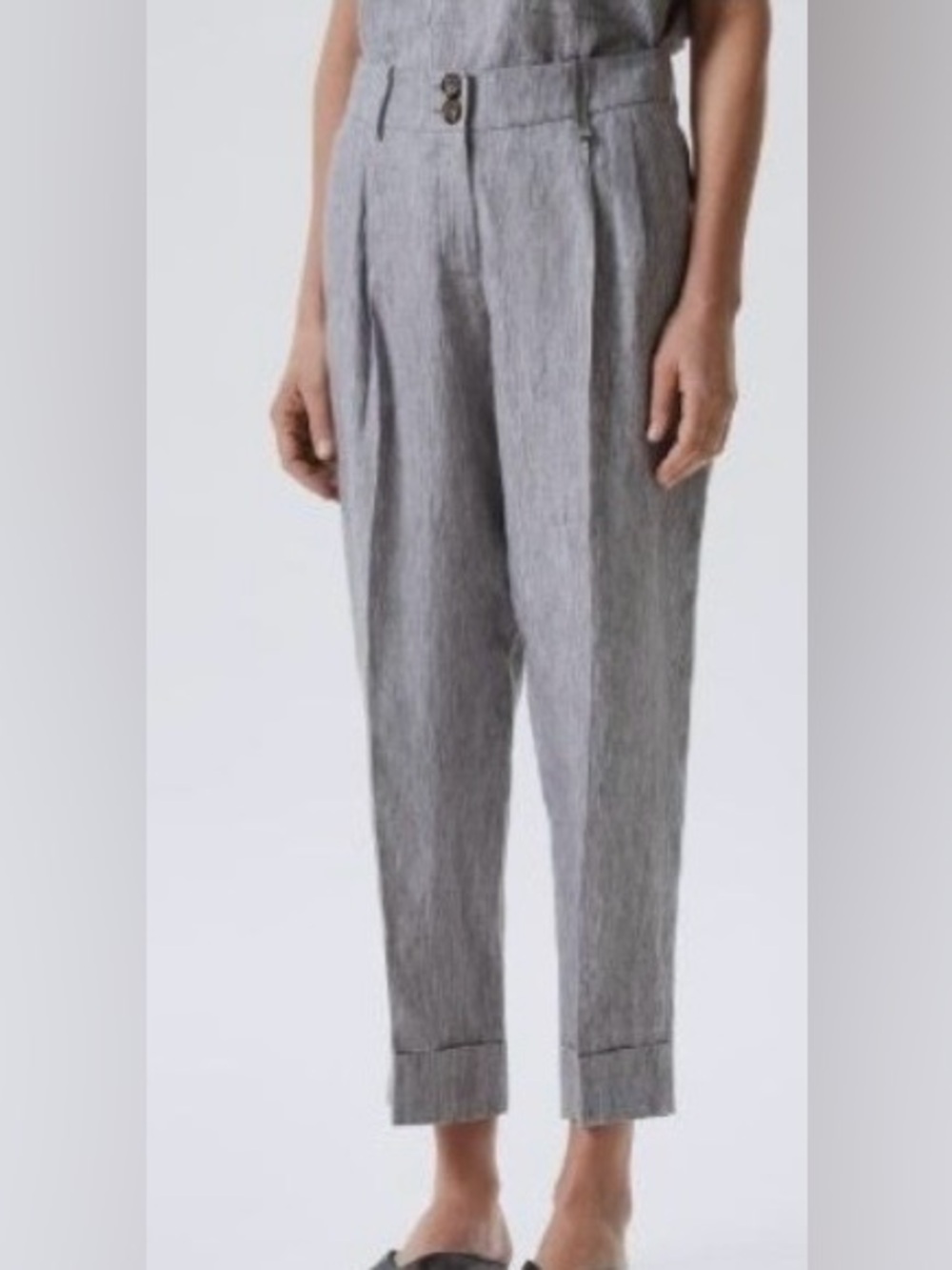 Adolfo Dominguez Raw Linen Straight Leg Chino Pants